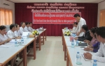 Đoàn cán bộ Hội Chữ thập đỏ tỉnh Savannakhet (phải) tiếp đoàn cán bộ tỉnh Hội Quảng Trị