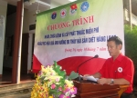 Ông Nguyễn Đình Chiến - Chủ tịch Hội CTĐ tỉnh phát biểu khai mạc đợt khám bệnh