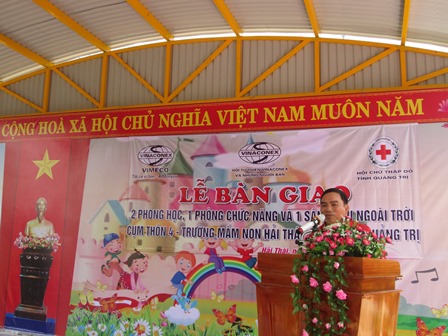 Ông Trần Thanh Hải - PCT tỉnh Hội phát biểu tại lễ bàn giao
